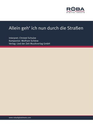 cover image of Allein geh' ich nun durch die Straßen